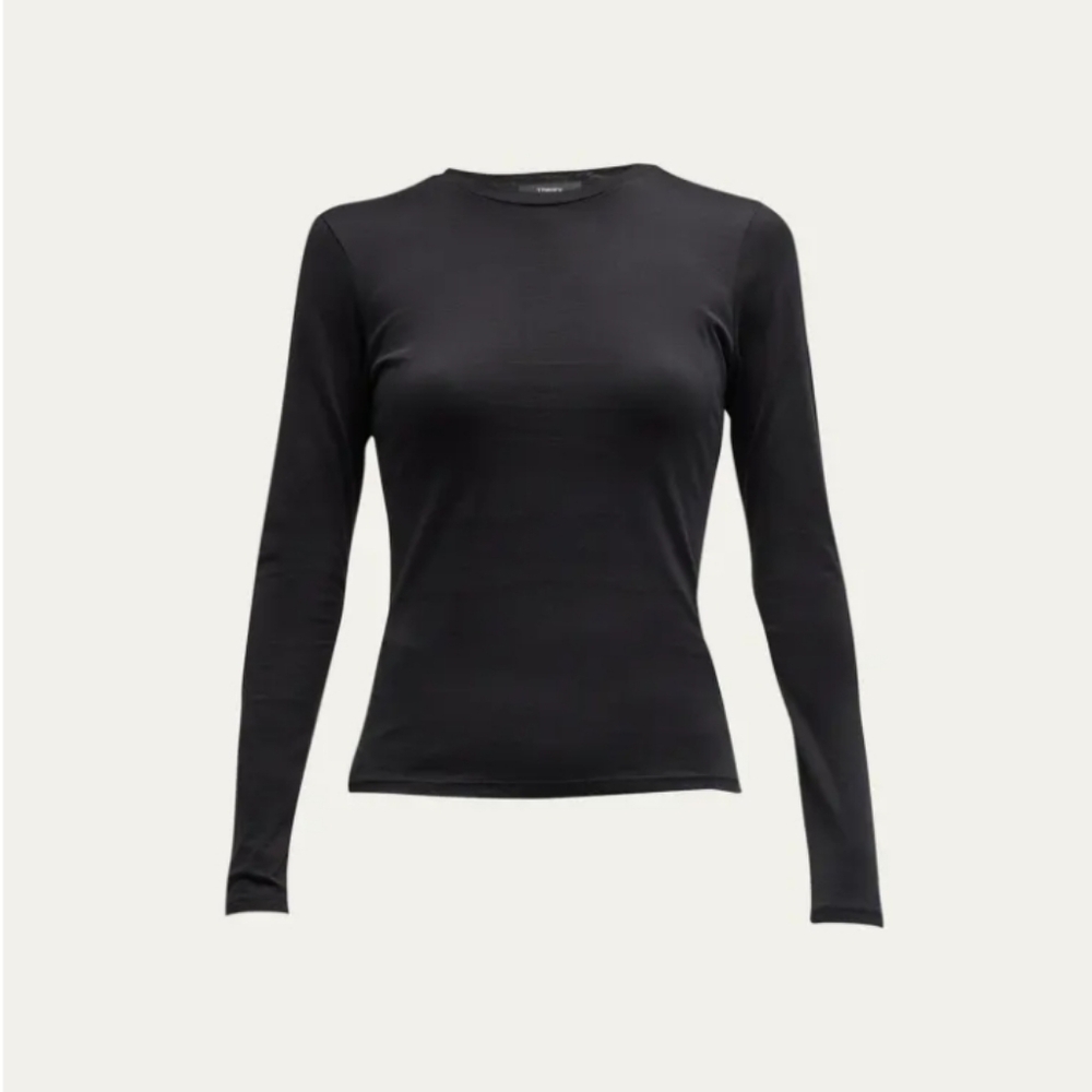 Nwt Theory large black tshirt top 3/4 long sleeve